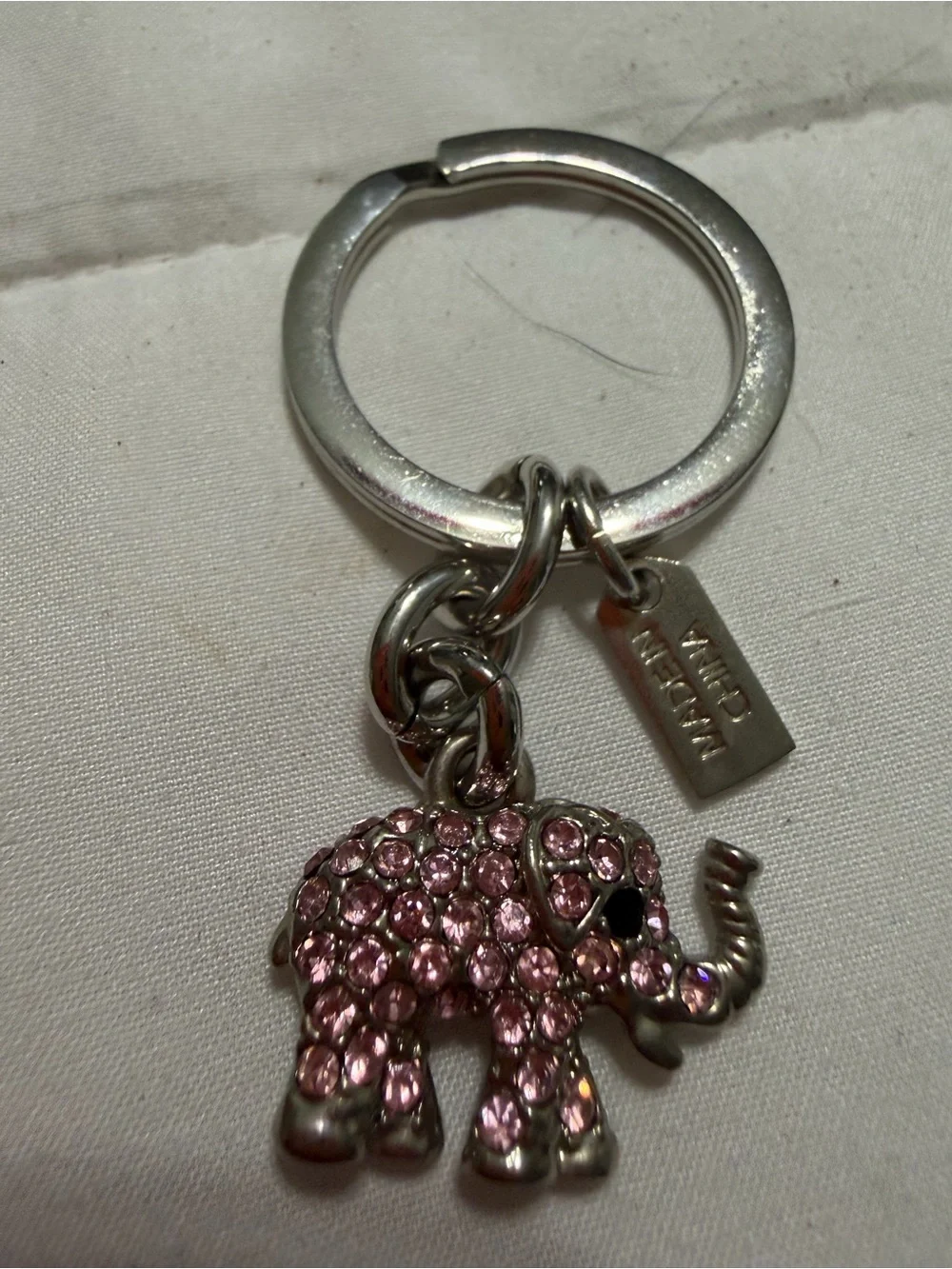 COACH NWOT 3D Pave Elephant pink rhinestone keychain/bag charm- RARE